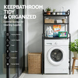 Bathroom Cabinets, Cupboards & Storage: Artiss Bathroom Storage Shelf Over Washing Machine Toilet 3 Tier