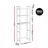 Bathroom Cabinets, Cupboards & Storage: Artiss Over Toilet Storage Bathroom Rack Space Saving 3 Tier Organiser White