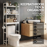 Bathroom Cabinets, Cupboards & Storage: Artiss Over Toilet Storage Bathroom Rack Space Saving 3 Tier Organiser White