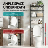 Bathroom Cabinets, Cupboards & Storage: Artiss Over Toilet Bathroom Storage Rack Space Saving 4 Tier Organiser White