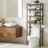 Bathroom Cabinets, Cupboards & Storage: Artiss Over Toilet Bathroom Storage Rack Space Saving 4 Tier Organiser White