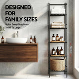 Bathroom Cabinets, Cupboards & Storage: Artiss 5 Tier Floor Standing Corner Shower Caddy Bathroom Organizer Black