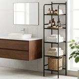 Bathroom Cabinets, Cupboards & Storage: Artiss 5 Tier Floor Standing Corner Shower Caddy Bathroom Organizer Black