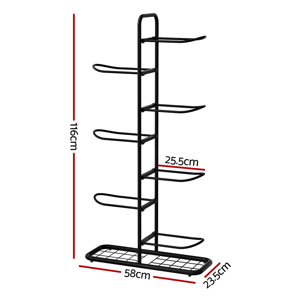 Wall Storage Racks: Everfit Ball Storage Rack Sports Equipment Organizer 7-Tier Holder for Garage Gym Black