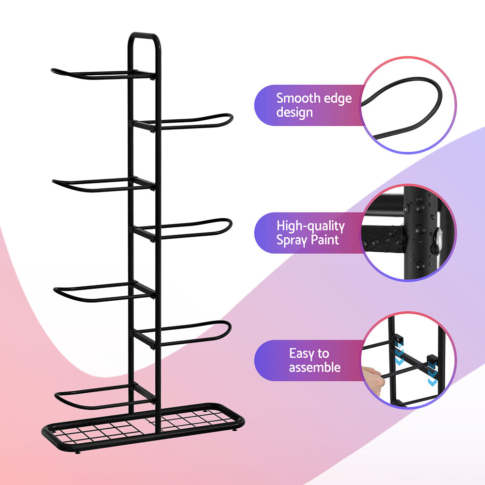 Wall Storage Racks: Everfit Ball Storage Rack Sports Equipment Organizer 7-Tier Holder for Garage Gym Black