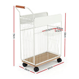 Basketball & Basketball Accessories: Everfit Yoga Mat Storage Rack Mobile Holder with Wheels Basket Home Gym Storage Organizer White