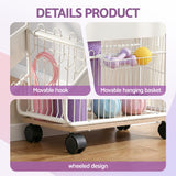 Basketball & Basketball Accessories: Everfit Yoga Mat Storage Rack Mobile Holder with Wheels Basket Home Gym Storage Organizer White