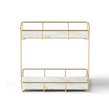 Bathroom Cabinets, Cupboards & Storage: Artiss Bathroom Storage Rack 2 Tier Corner Organiser Gold Marble Look