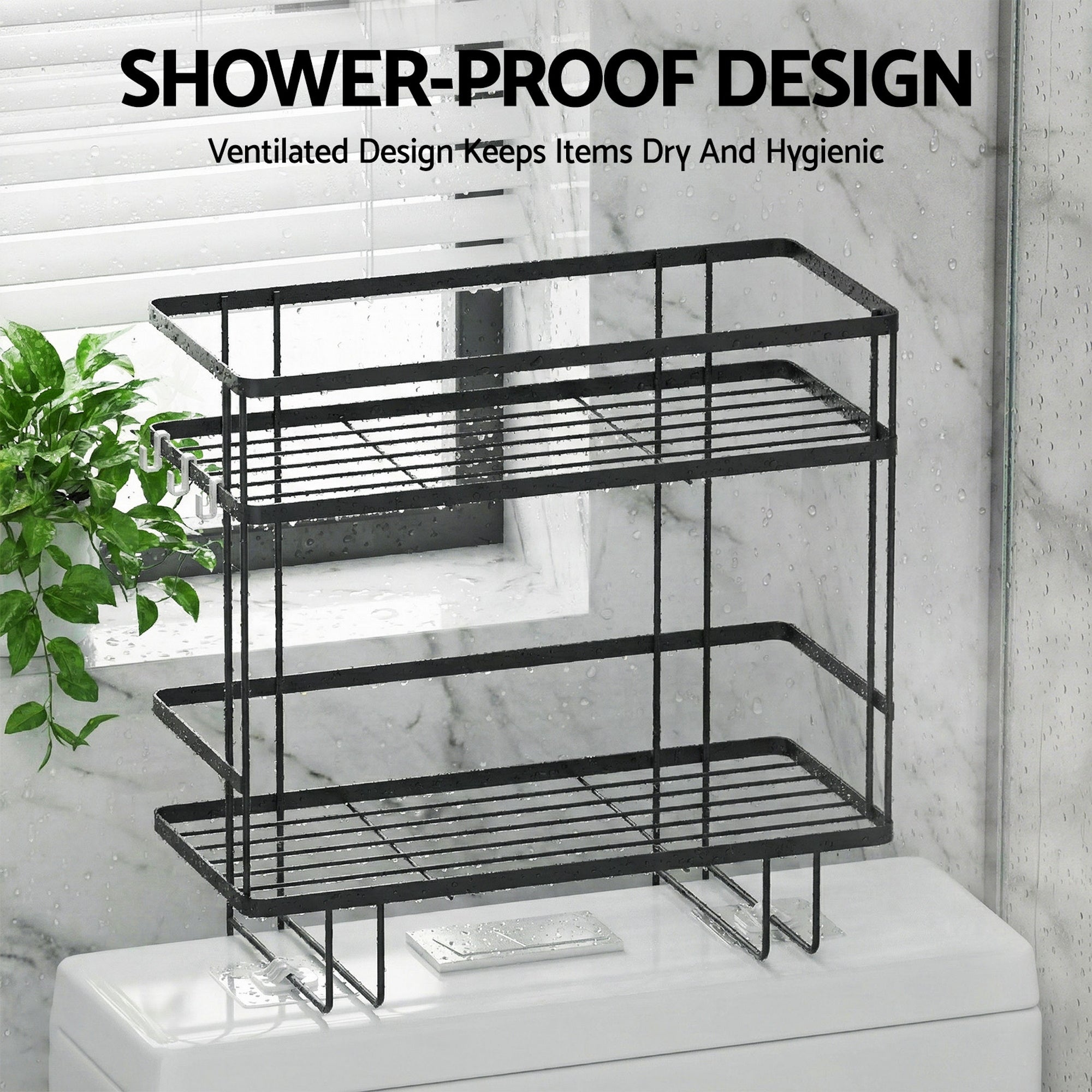 Bathroom Cabinets, Cupboards & Storage: Artiss Over Toilet Storage Rack Bathroom Shelf Organizer 2 Tier