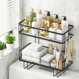 Bathroom Cabinets, Cupboards & Storage: Artiss Over Toilet Storage Rack Bathroom Shelf Organizer 2 Tier