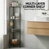 Bathroom Cabinets, Cupboards & Storage: Artiss 4 Tier Floor Standing Corner Shower Caddy Bathroom Organizer Black