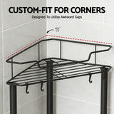 Bathroom Cabinets, Cupboards & Storage: Artiss 4 Tier Floor Standing Corner Shower Caddy Bathroom Organizer Black