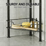 Bathroom Cabinets, Cupboards & Storage: Artiss 4 Tier Floor Standing Corner Shower Caddy Bathroom Organizer Black