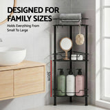 Bathroom Cabinets, Cupboards & Storage: Artiss 4 Tier Floor Standing Corner Shower Caddy Bathroom Organizer Black