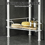 Artiss 4 Tier Floor Standing Corner Shower Caddy Bathroom Organizer White