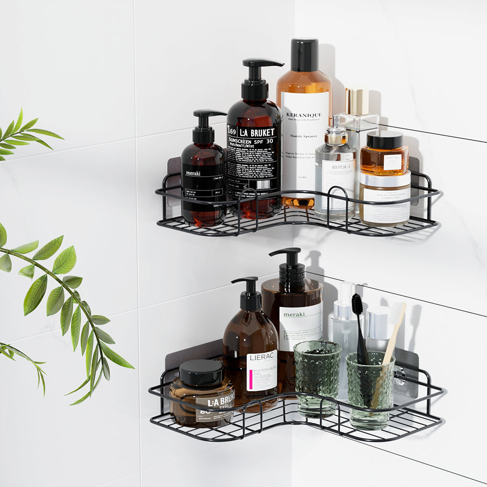 Bathroom Cabinets, Cupboards & Storage: Cefito 2 Packs Bathroom Shelf Corner Storage Rack