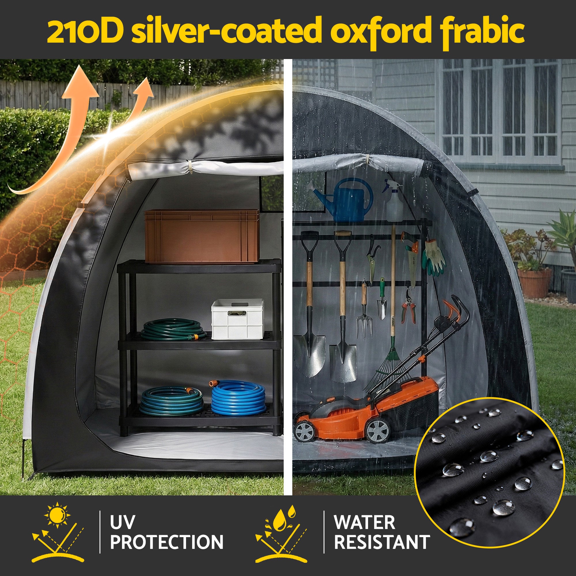 Duffel Bags: Giantz Bike Storage Tent Outdoor Waterproof UV Resistant Shelter w/ Ventilation