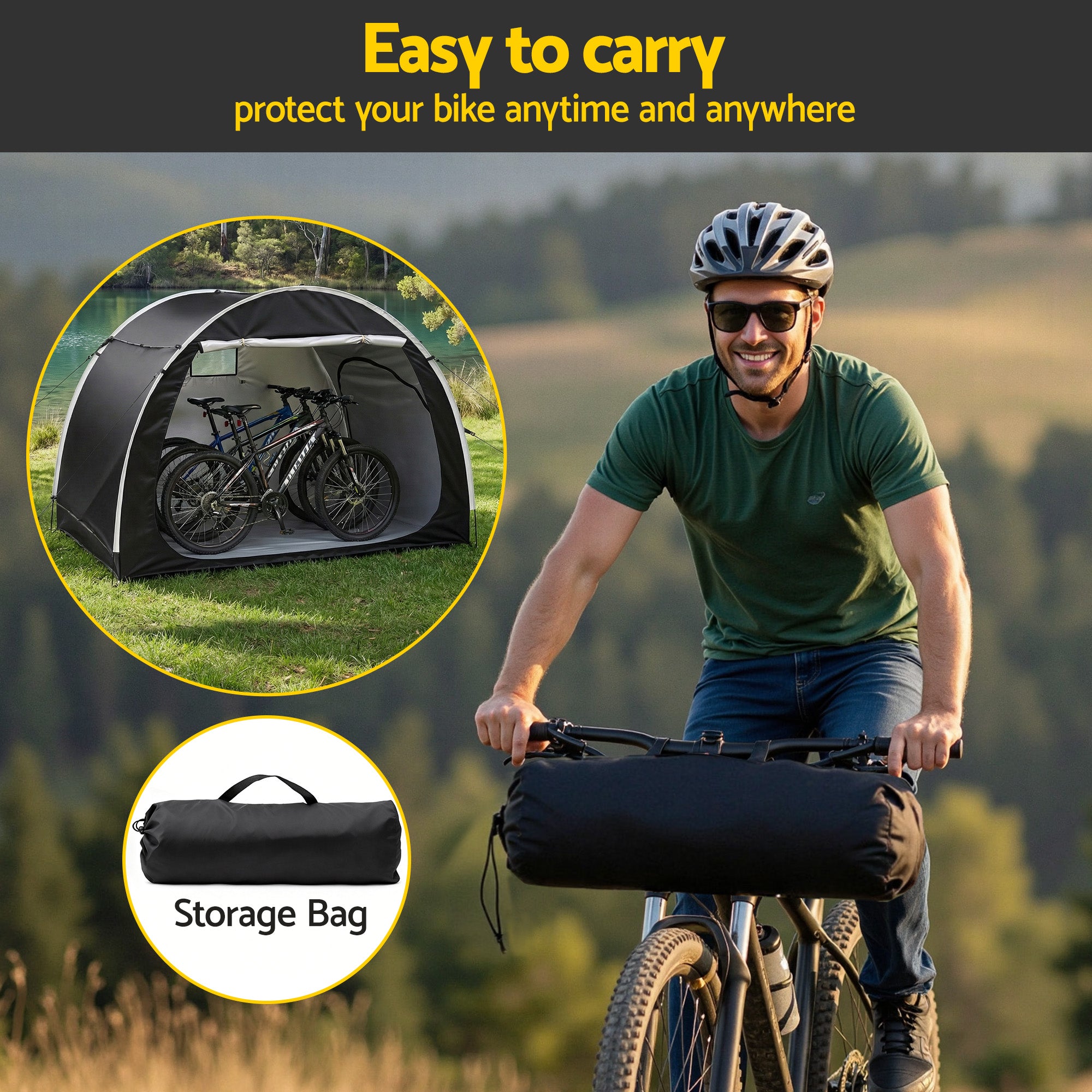 Duffel Bags: Giantz Bike Storage Tent Outdoor Waterproof UV Resistant Shelter w/ Ventilation