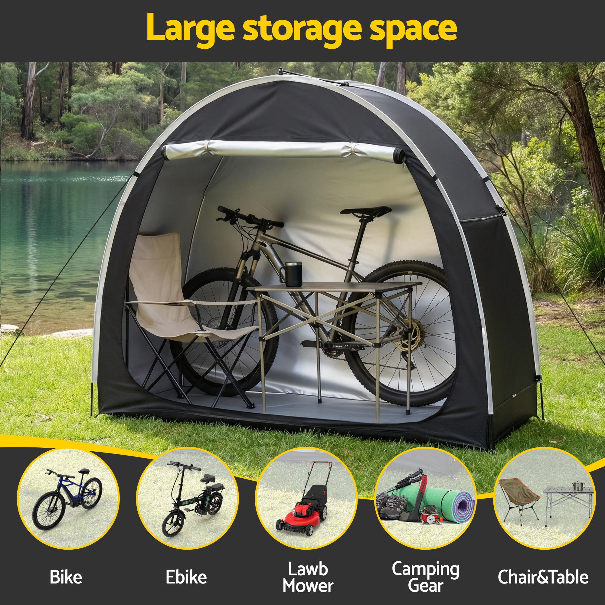 Duffel Bags: Giantz Bike Storage Tent Waterproof Outdoor UV Protection Shelter w/ Large Space