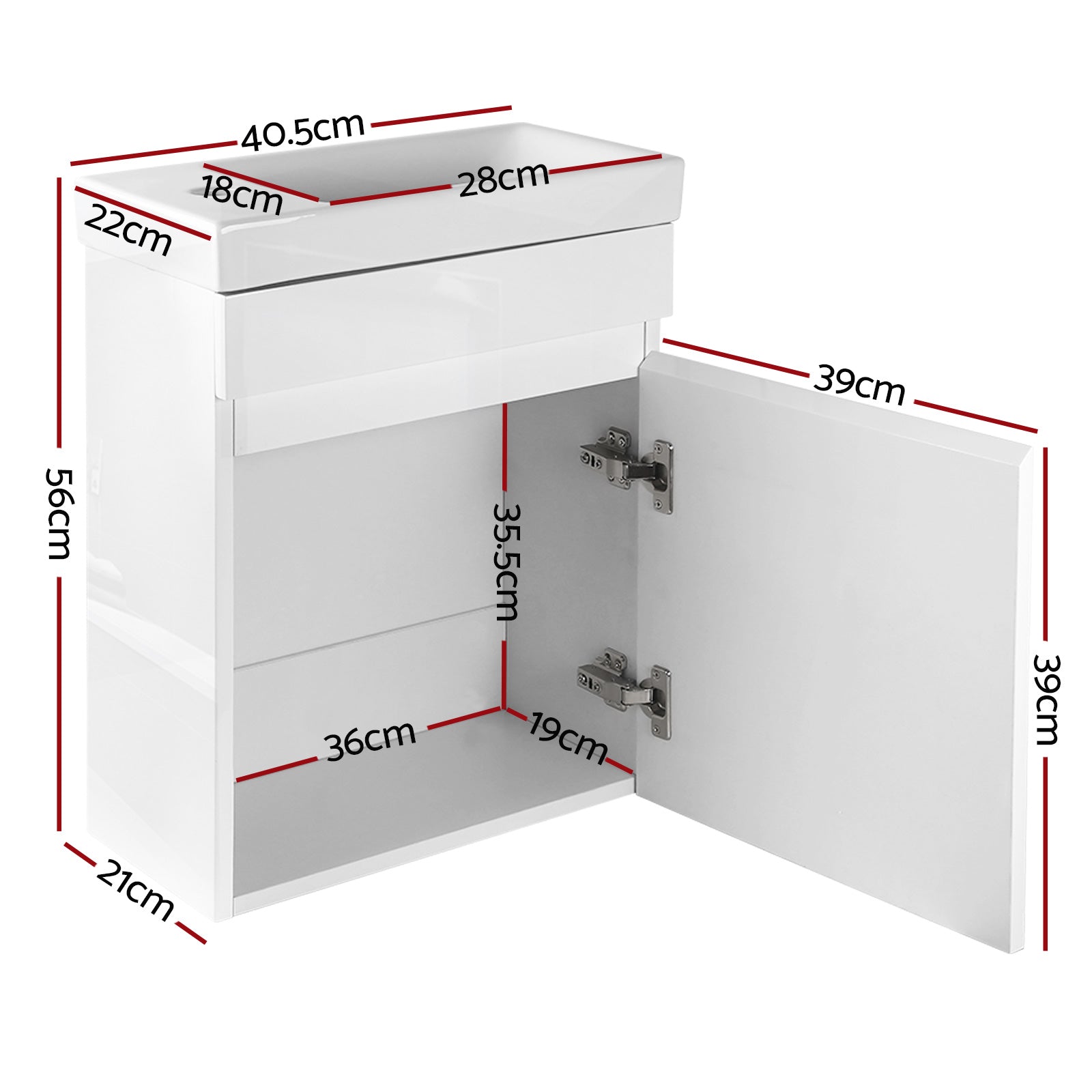 Bathroom Cabinets, Cupboards & Storage: Cefito Vanity Unit 400mm with Basin White