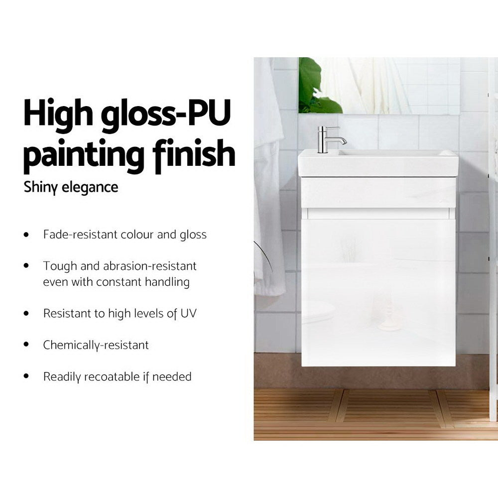 Bathroom Cabinets, Cupboards & Storage: Cefito Vanity Unit 400mm with Basin White