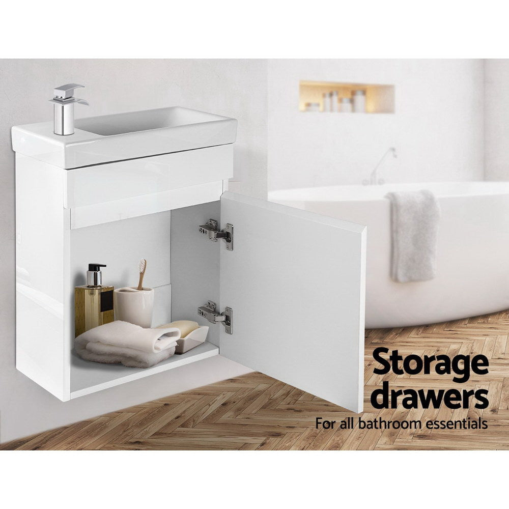 Bathroom Cabinets, Cupboards & Storage: Cefito Vanity Unit 400mm with Basin White