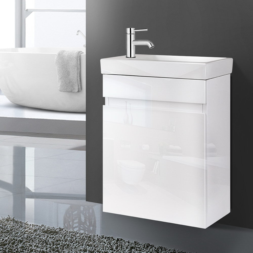 Bathroom Cabinets, Cupboards & Storage: Cefito Vanity Unit 400mm with Basin White