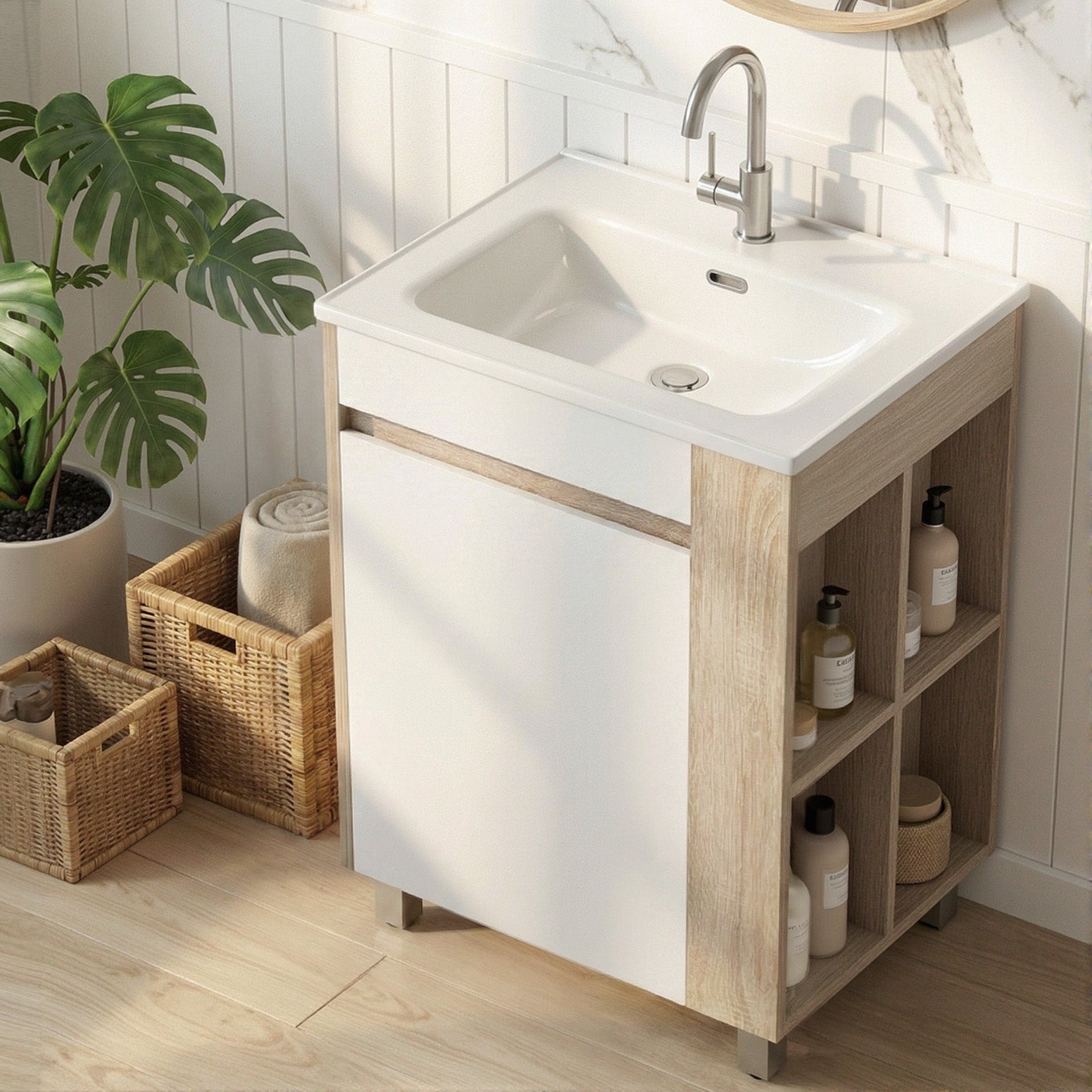 Vanity Units: Cefito Vanity Unit 835mm Basin Bathroom Cabinet Side Storage Free Standing Sink