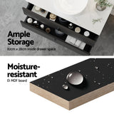 Bathroom Cabinets, Cupboards & Storage: Cefito Vanity Unit 900mm Bathroom Cabinet Storage Wall Hung Black Timber Front