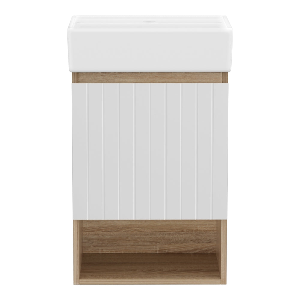 Bathroom Cabinets, Cupboards & Storage: Cefito Vanity Unit 445mm Basin Bathroom Cabinet Storage Wall Hung Sink White
