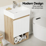 Bathroom Cabinets, Cupboards & Storage: Cefito Vanity Unit 445mm Basin Bathroom Cabinet Storage Wall Hung Sink White