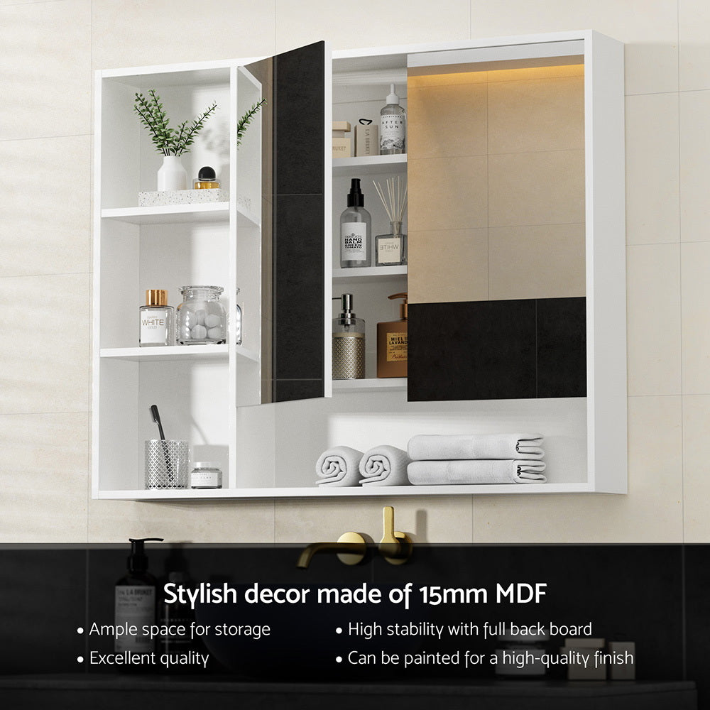 Bathroom Cabinets, Cupboards & Storage: Cefito Bathroom Mirror Cabinet 100CM Vanity Medicine Wall Mounted Storage White