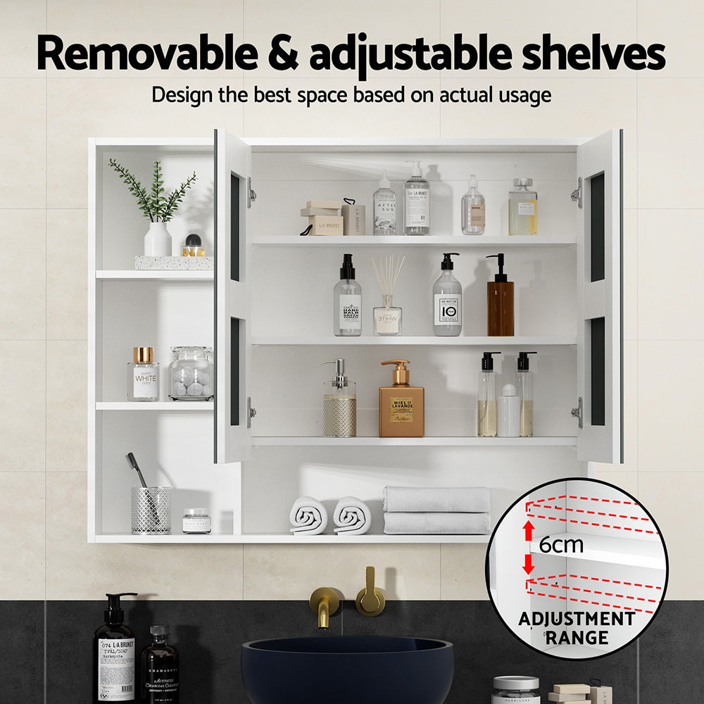 Bathroom Cabinets, Cupboards & Storage: Cefito Bathroom Mirror Cabinet 100CM Vanity Medicine Wall Mounted Storage White