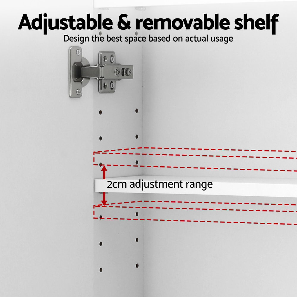 Bathroom Cabinets, Cupboards & Storage: Cefito Bathroom Mirror Cabinet Medicine Shaving Arch Wall Hung 450x900mm White