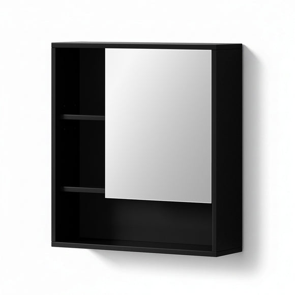 Cefito Bathroom Mirror Cabinet Mirrored Medicine Adjustable Shelf Wall Mounted 560mm Black