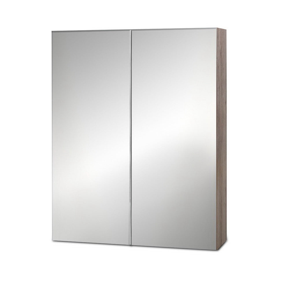 Bathroom Cabinets, Cupboards & Storage: Cefito Bathroom Mirror Cabinet 600x720mm Oak