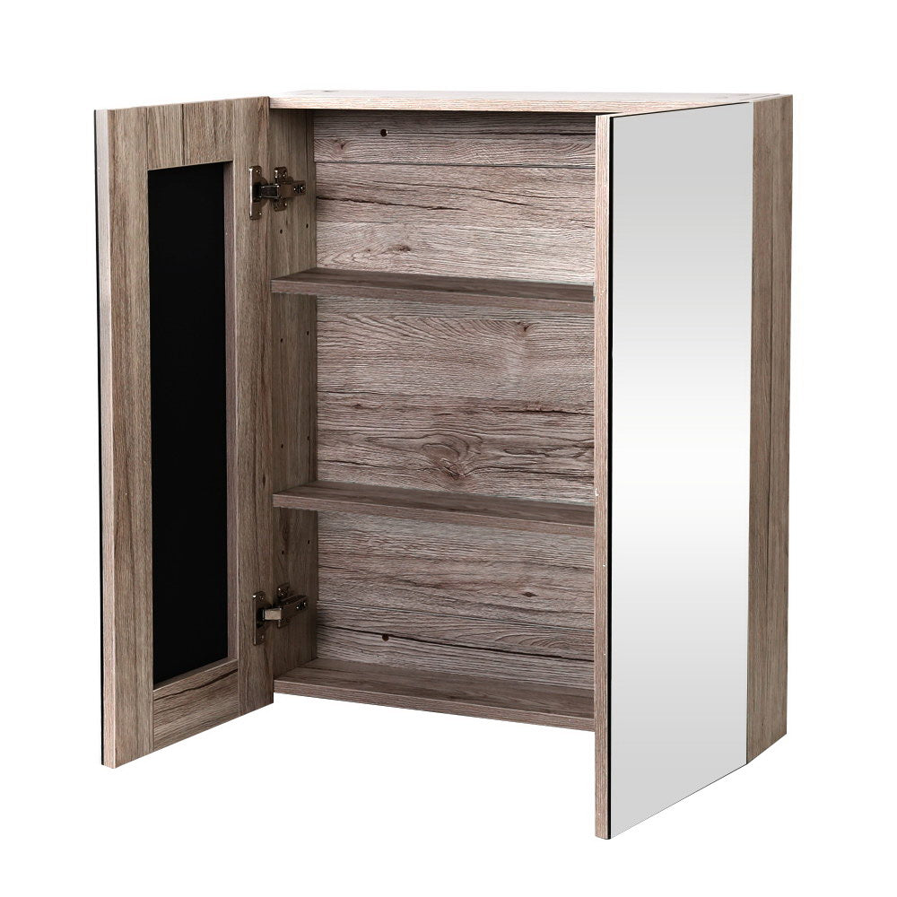 Bathroom Cabinets, Cupboards & Storage: Cefito Bathroom Mirror Cabinet 600x720mm Oak