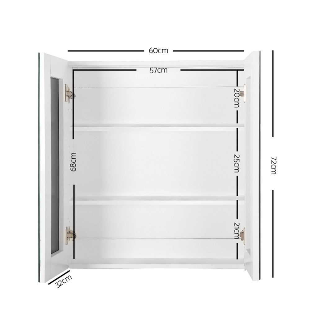 Bathroom Cabinets, Cupboards & Storage: Cefito Bathroom Mirror Cabinet 600x720mm White