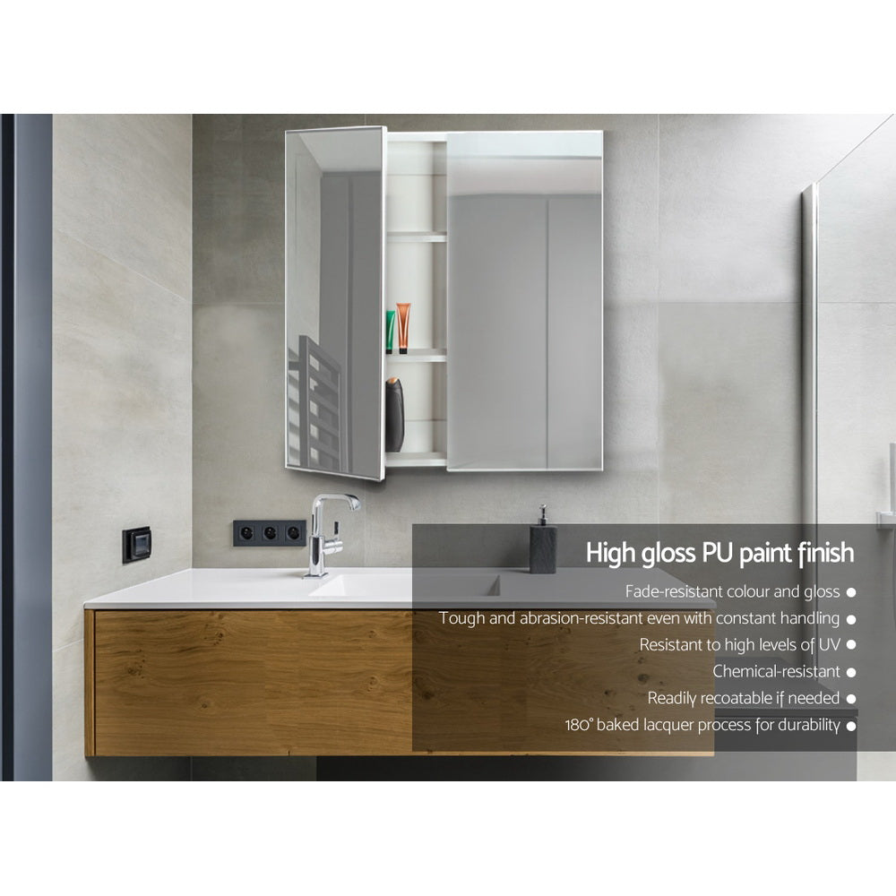 Bathroom Cabinets, Cupboards & Storage: Cefito Bathroom Mirror Cabinet 600x720mm White