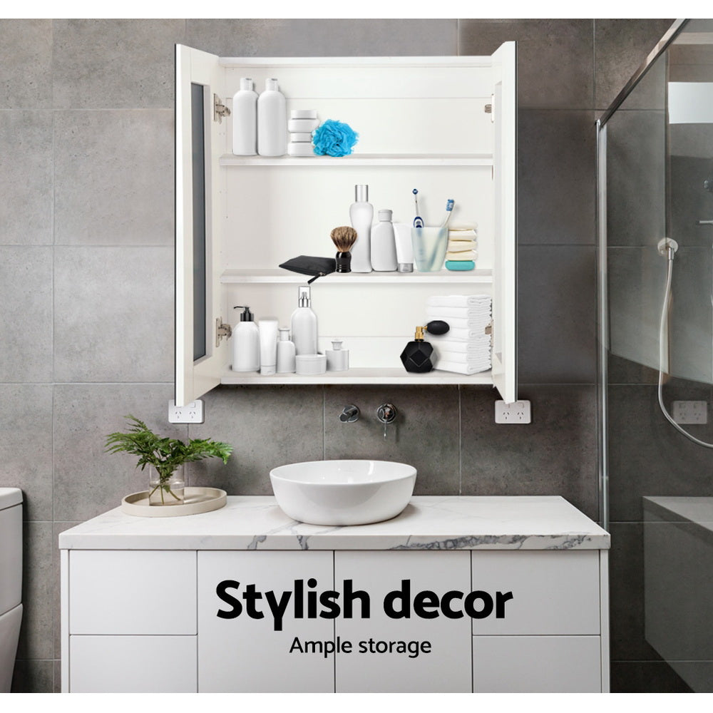 Bathroom Cabinets, Cupboards & Storage: Cefito Bathroom Mirror Cabinet 600x720mm White