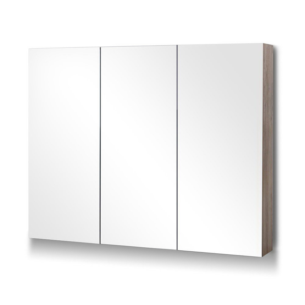 Bathroom Cabinets, Cupboards & Storage: Cefito Bathroom Mirror Cabinet 900x720mm Oak