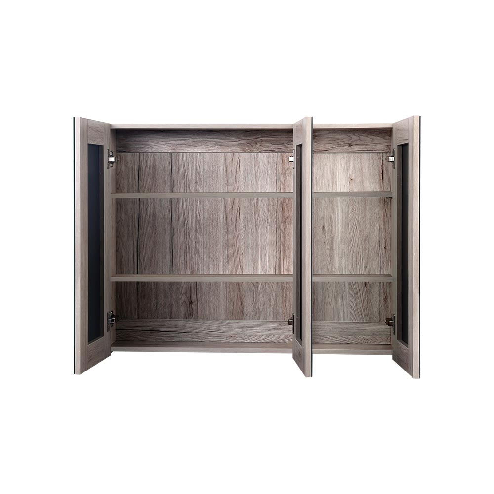 Bathroom Cabinets, Cupboards & Storage: Cefito Bathroom Mirror Cabinet 900x720mm Oak