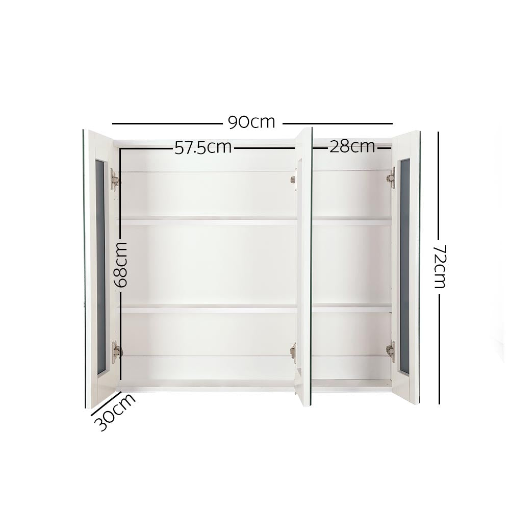 Bathroom Cabinets, Cupboards & Storage: Cefito Bathroom Vanity Mirror with Storage Cabinet - White