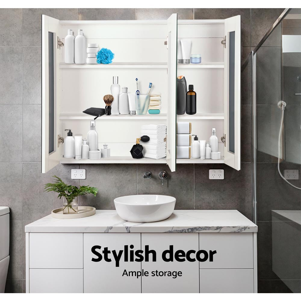 Bathroom Cabinets, Cupboards & Storage: Cefito Bathroom Vanity Mirror with Storage Cabinet - White