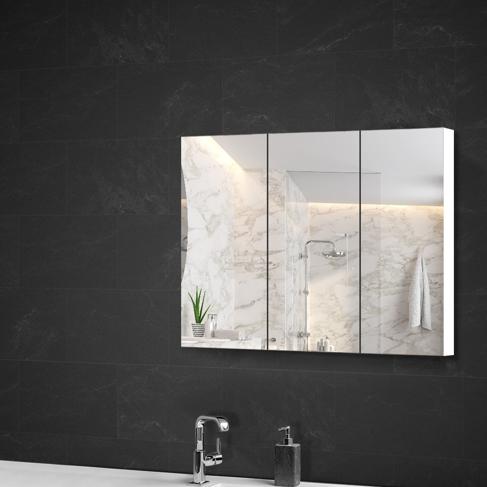 Bathroom Cabinets, Cupboards & Storage: Cefito Bathroom Vanity Mirror with Storage Cabinet - White