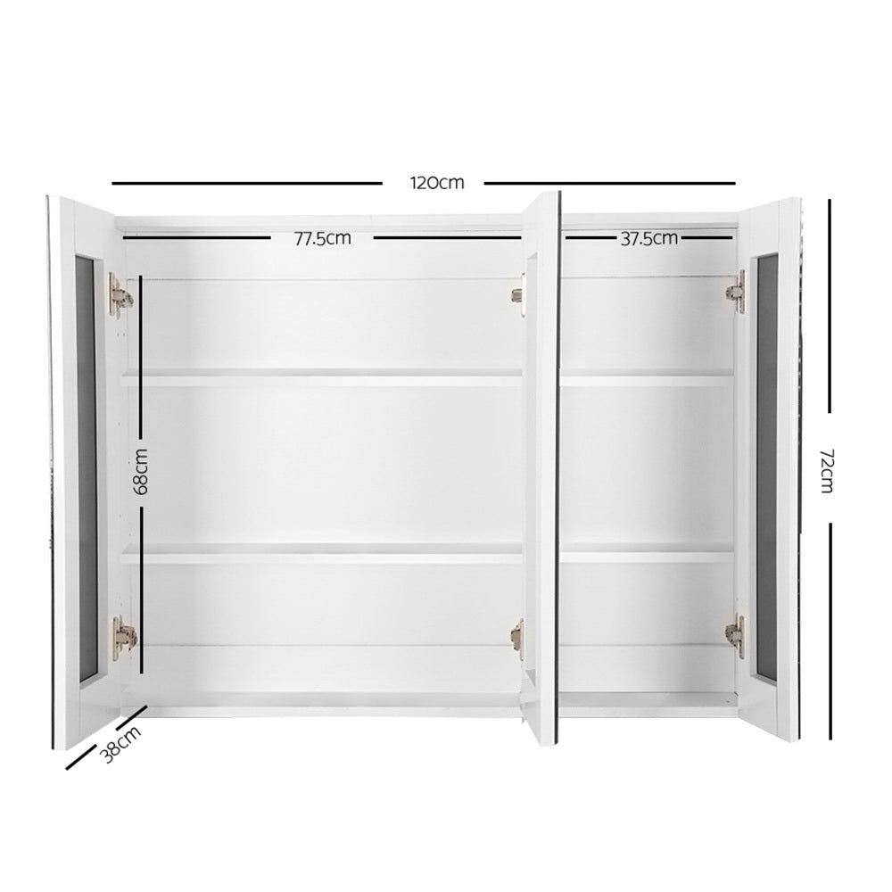 Bathroom Cabinets, Cupboards & Storage: Cefito Bathroom Mirror Cabinet 1200x720mm White