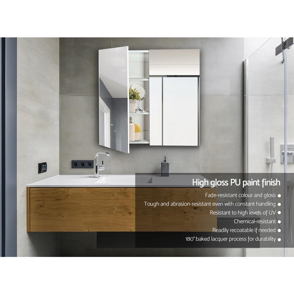 Bathroom Cabinets, Cupboards & Storage: Cefito Bathroom Mirror Cabinet 750x720mm White
