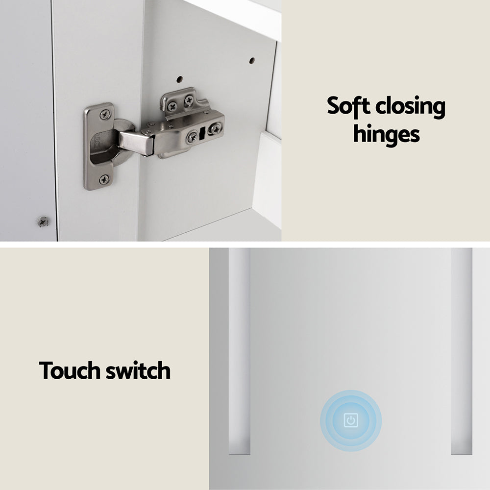 Makeup Organisation & Storage: Bathroom Mirror Cabinet LED 500x720mm Medicine Wall Storage