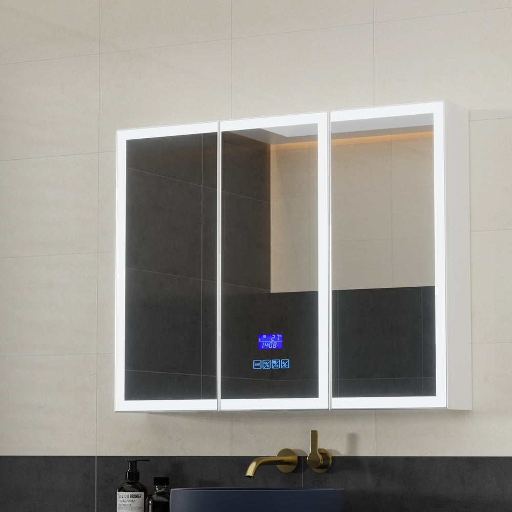 Bathroom Cabinets, Cupboards & Storage: Bathroom Mirror Cabinet LED Light 900x720mm Medicine Wall Storage