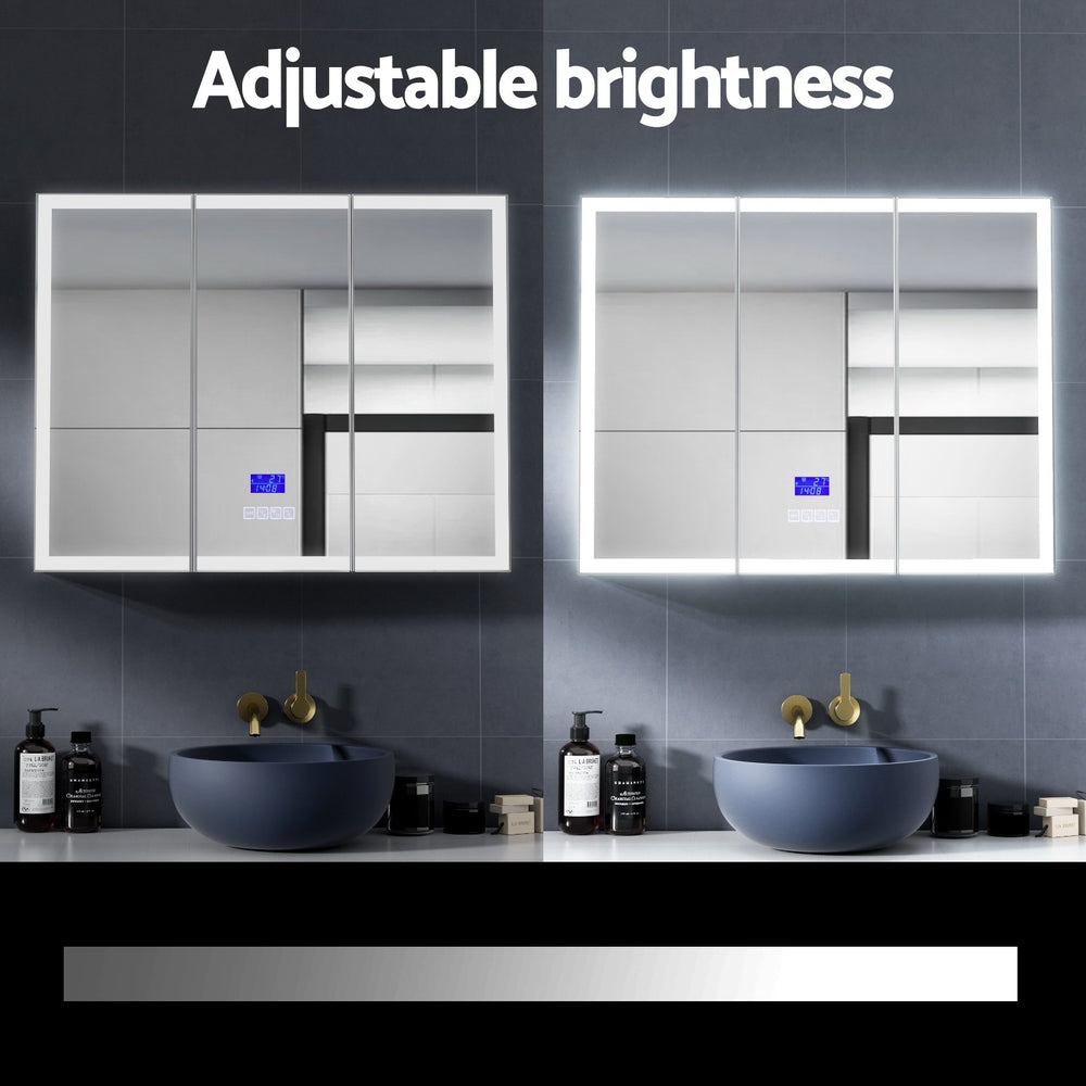 Bathroom Cabinets, Cupboards & Storage: Bathroom Mirror Cabinet LED Light 900x720mm Medicine Wall Storage